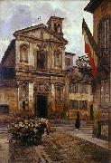 Arturo Ferrari Church of Santo Stefano in Borgogna in Milan Sweden oil painting artist
